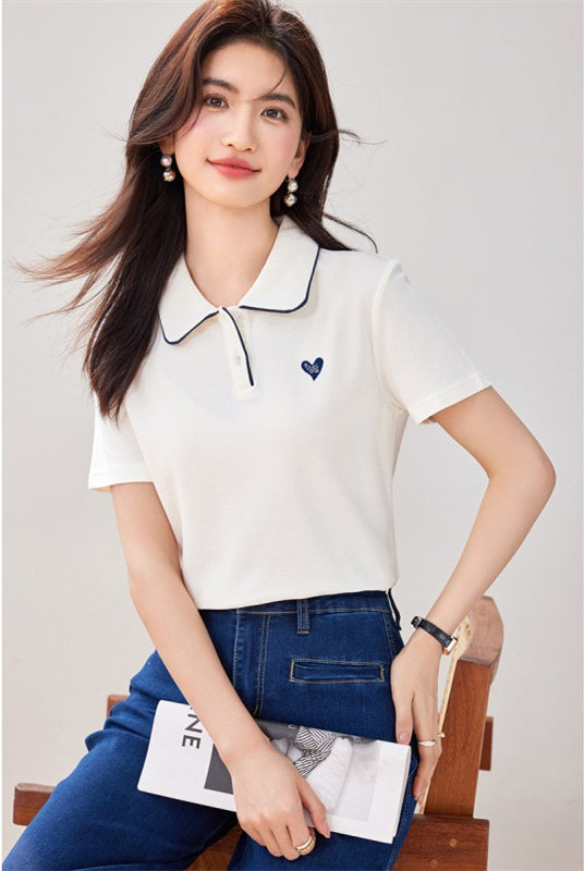 【tops】POLOネック合わせやすいTシャツG21961