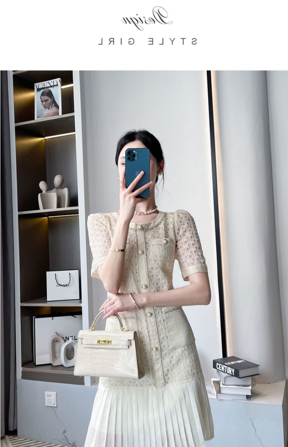 【dress】ファッションツイードデートワンピースG21693