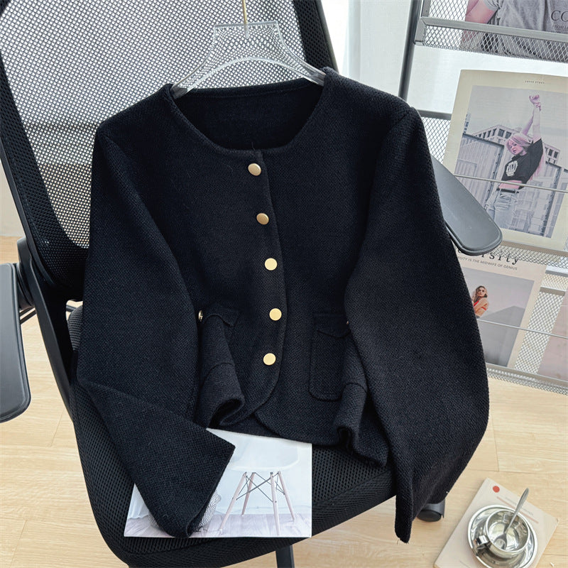 【outer】ラウンドネックニットカーディガンG23243