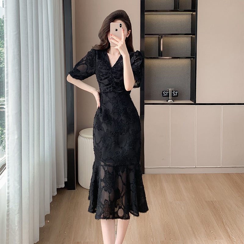 【dress】VネックマーメイドレースワンピースG21962