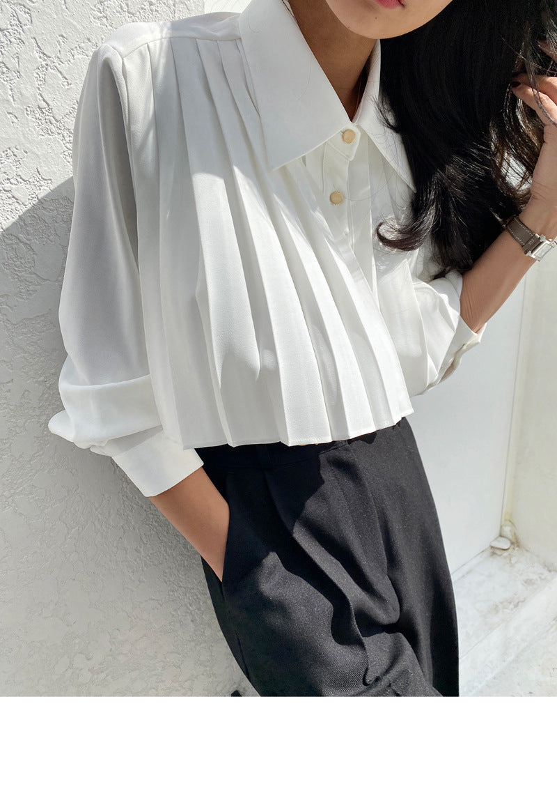 【tops】ラペルギャザーブラウスF8375
