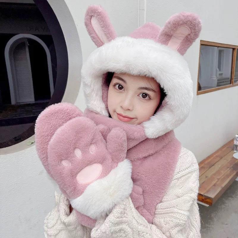 【小物】あったか一体化帽子F8312