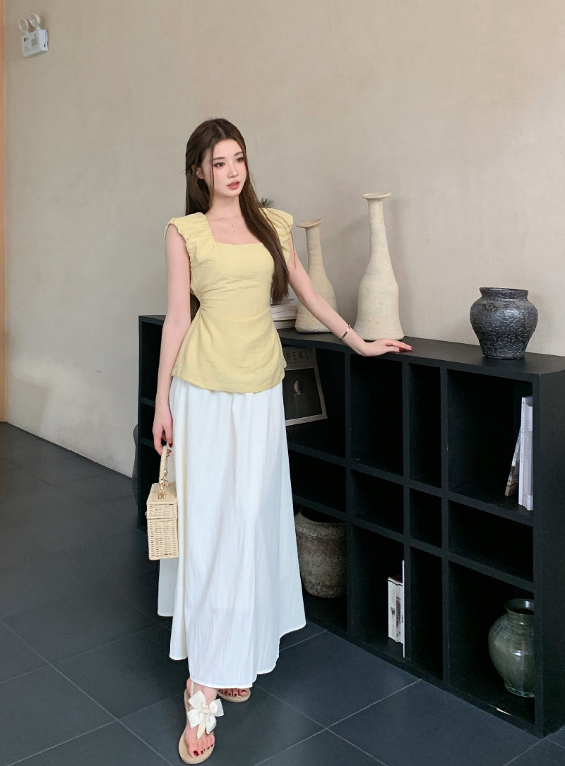 【tops】透かし彫りギャザーブラウスG22053