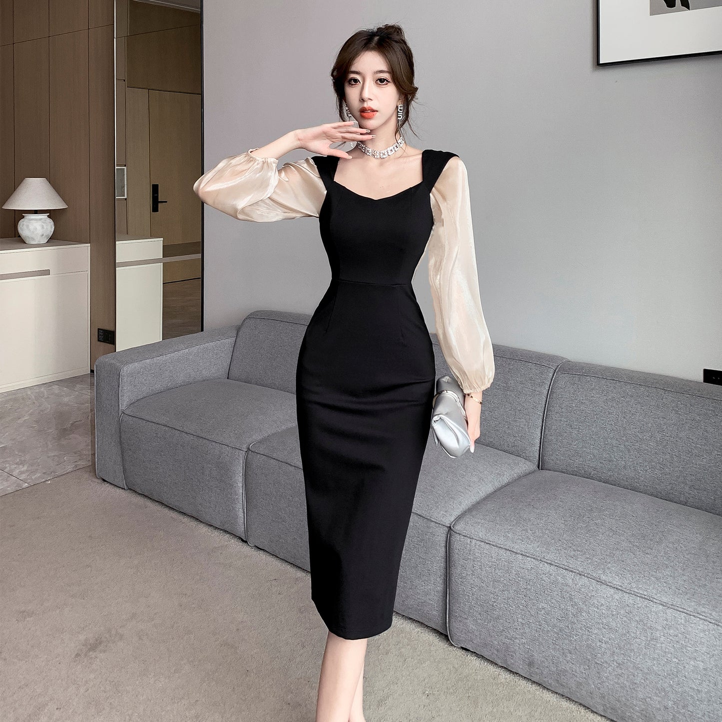 【dress】体型カバータイトデートワンピースG23662