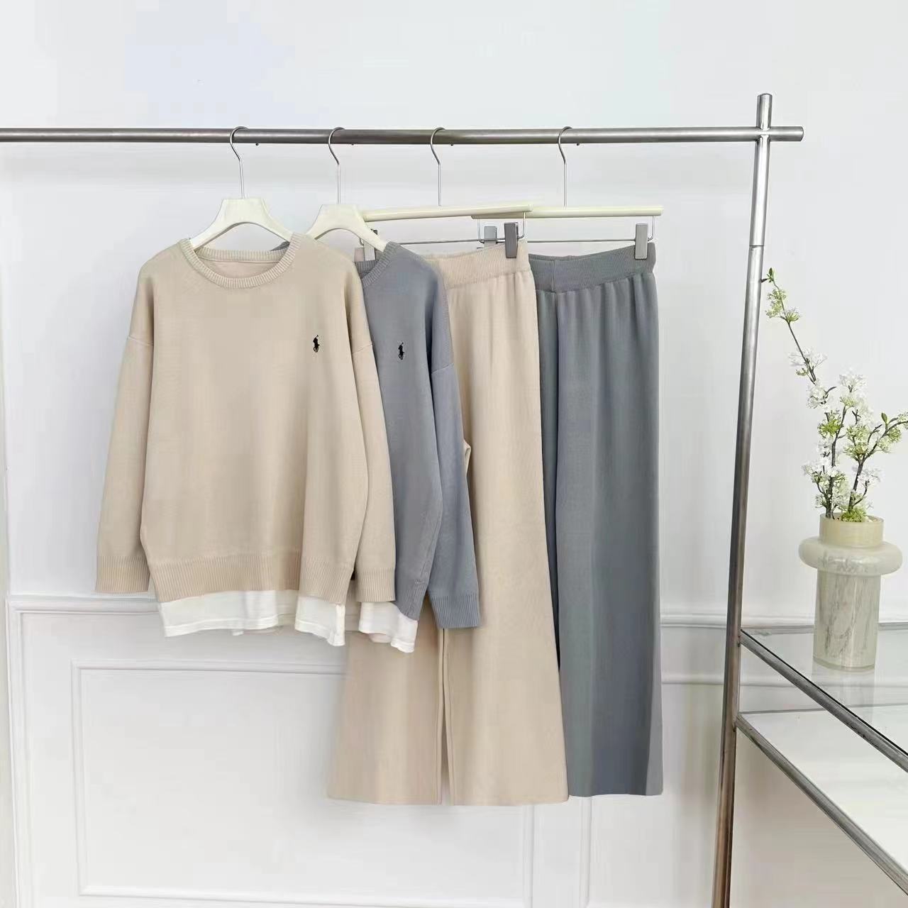 【set】4色パーカー＋ガウチョパンツ2点セットF8169