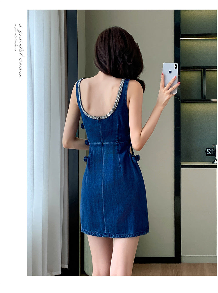 【dress】ノースリーブデニムデートワンピースG21970