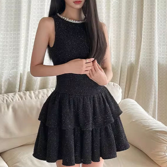 【dress】ノースリーブギャザーワンピースF7661