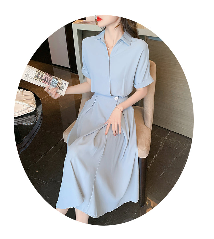 【dress】シフォンシャツデートワンピースG21688