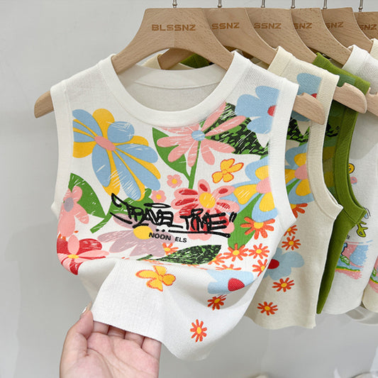 【tops】ノースリーブニットタンクトップG22046