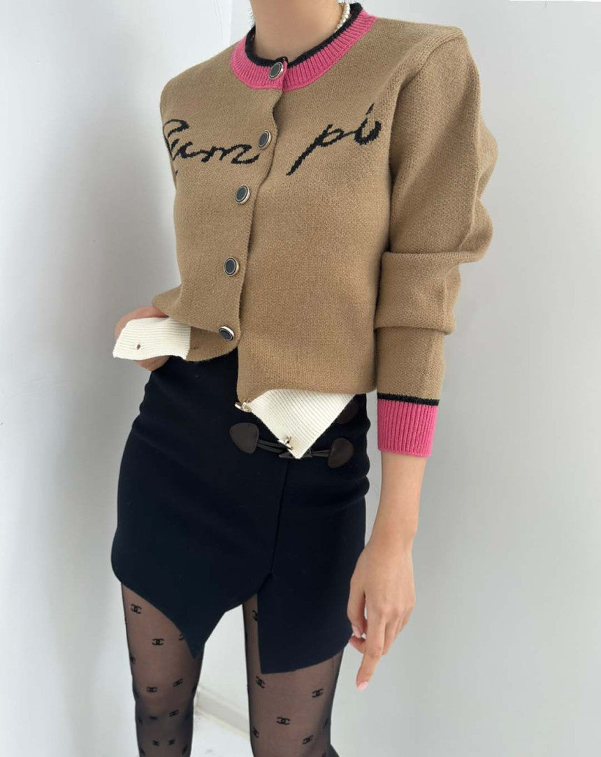 【outer】ラウンドネックニットカーディガンG24484