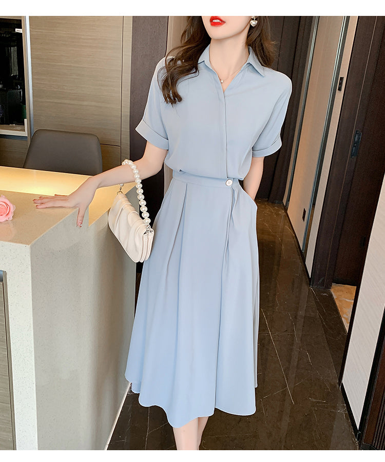 【dress】シフォンシャツデートワンピースG21688