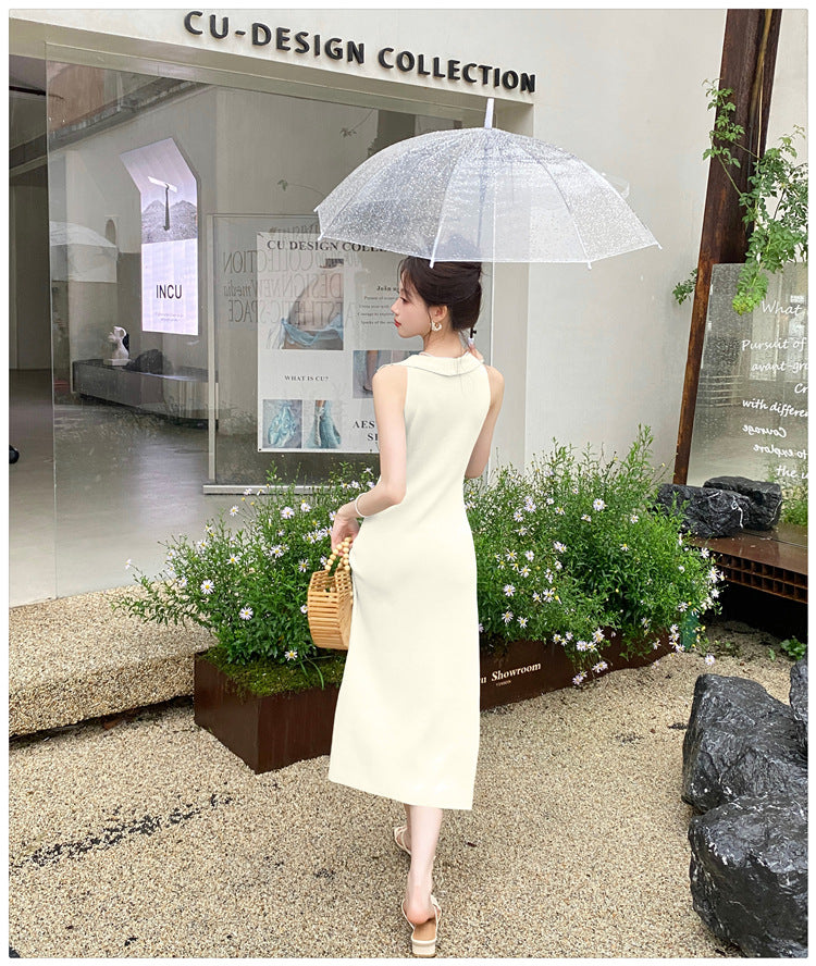 【dress】折り襟ニットキャミワンピースG22602