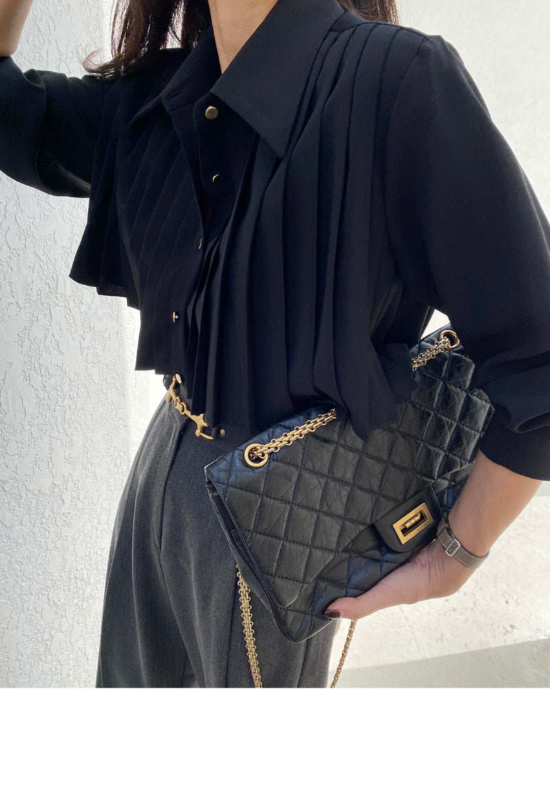 【tops】ラペルギャザーブラウスF8375