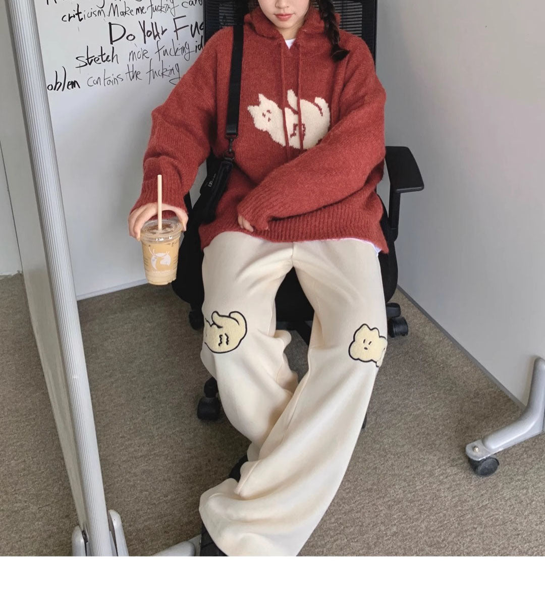 【Tops】キャラクター長袖セーターF8276