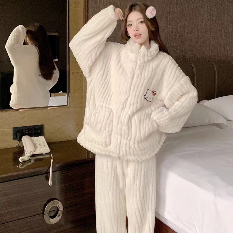 【ホーム・生活】バンドカラー上下セットルームウェアF8461