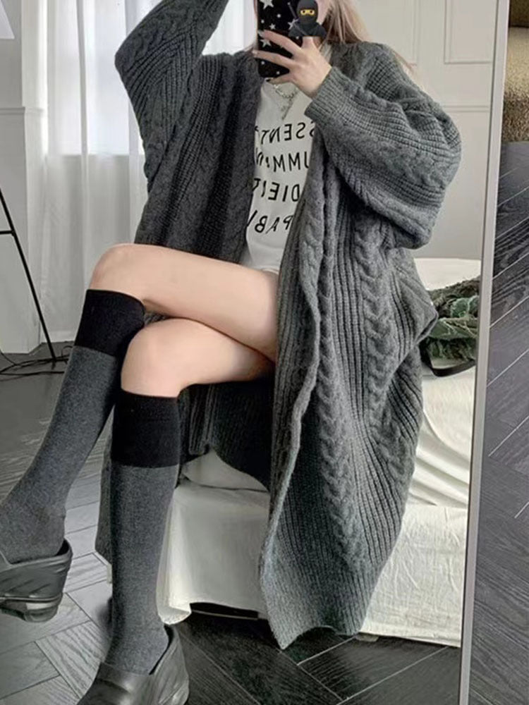 【outer】長袖ロング丈ニットカーディガンF8347