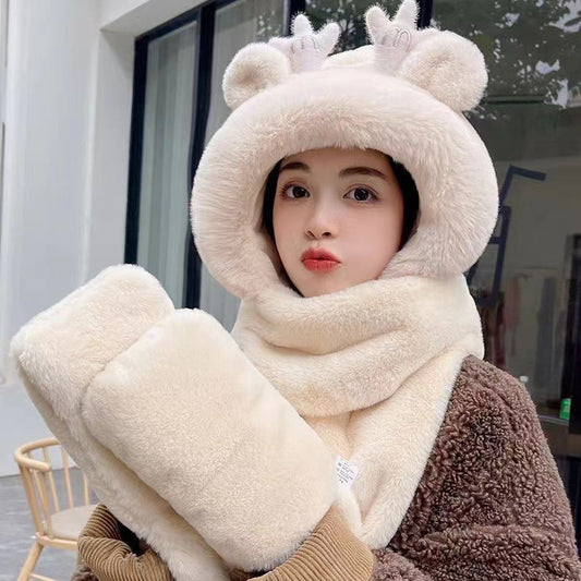 【小物】あったか一体化帽子F8310