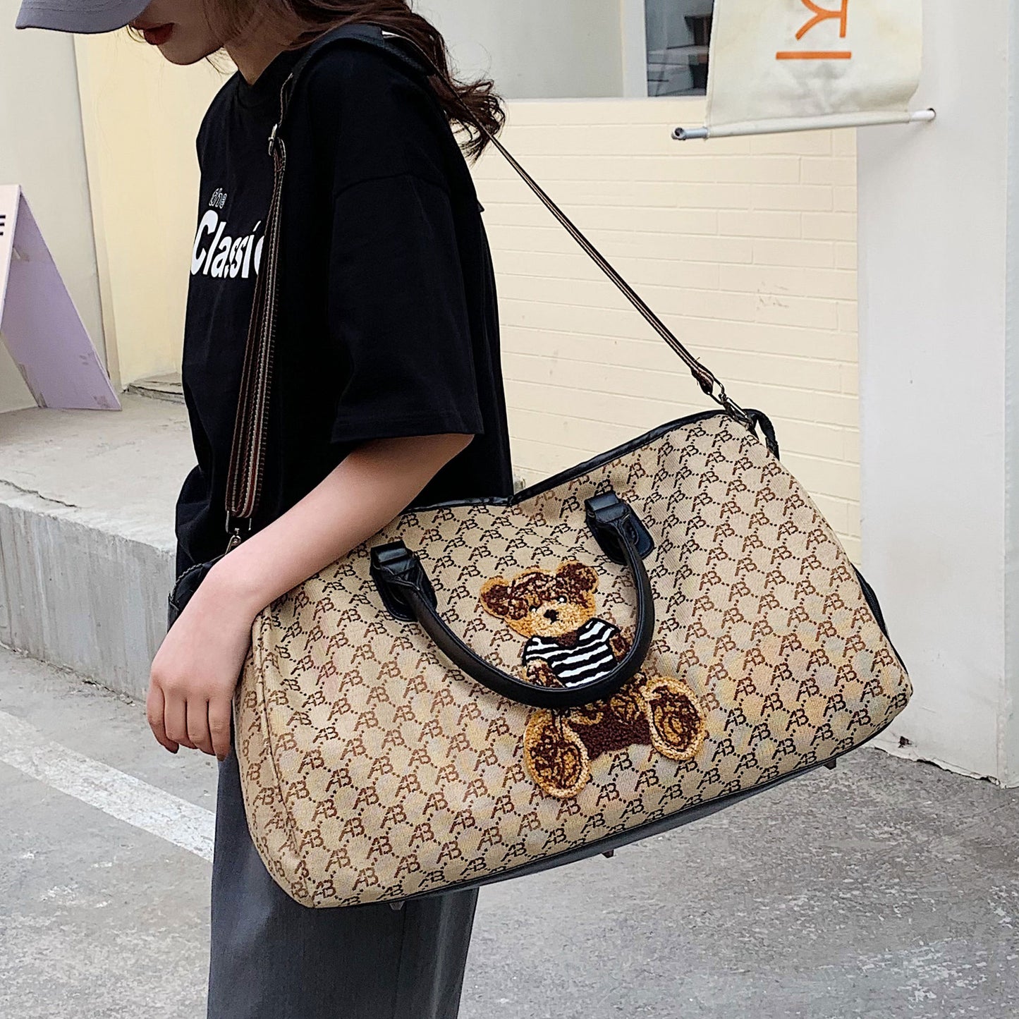 【小物】2色大容量バッグF8236