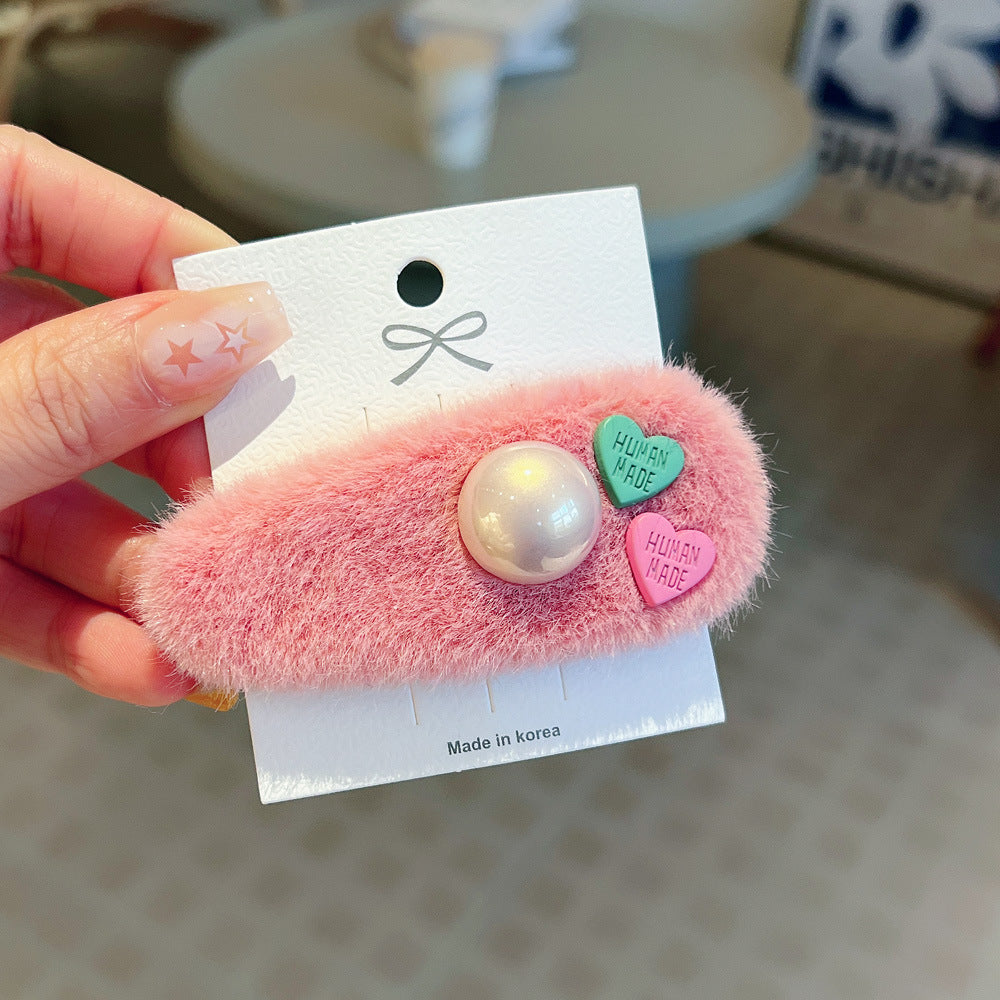 【小物】ふわふわヘアクリップアクセサリーF8446