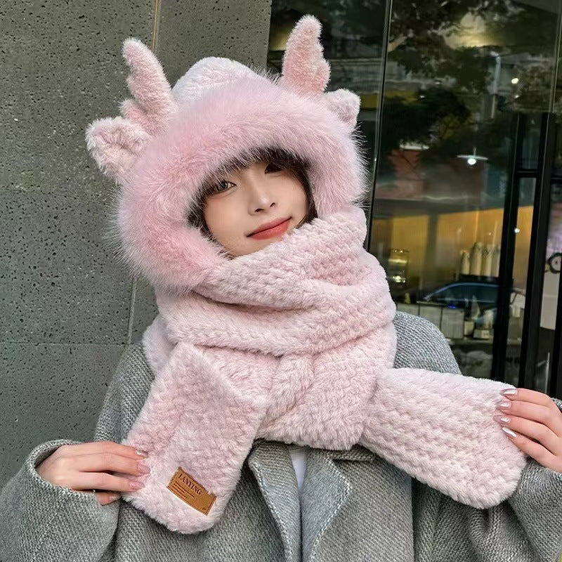 【小物】あったか一体化帽子F8311