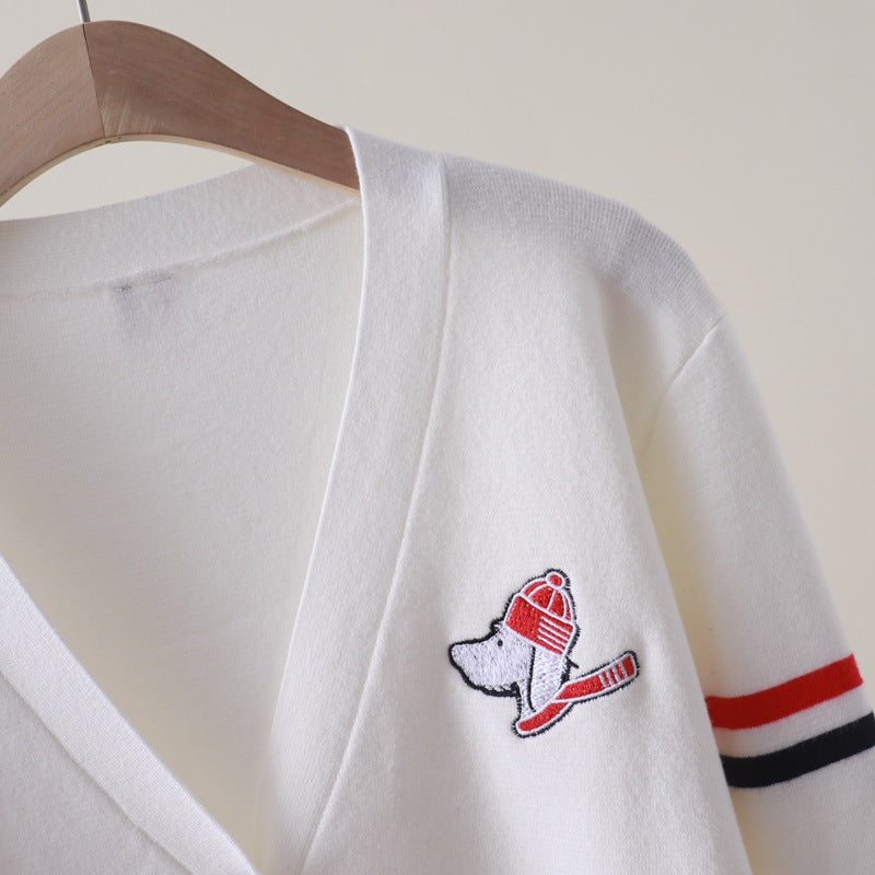 【outer】VネックニットカーディガンG23538