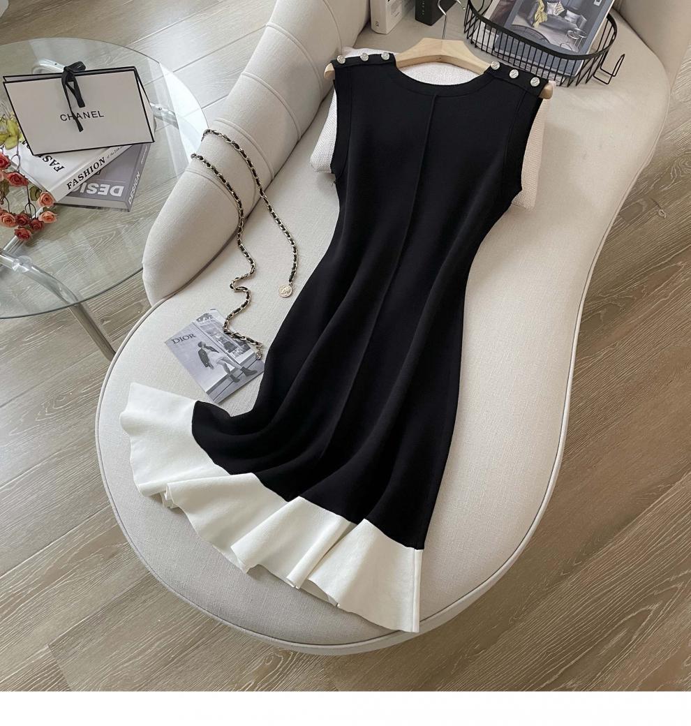 【dress】フリル体型カバーニットワンピースG21827