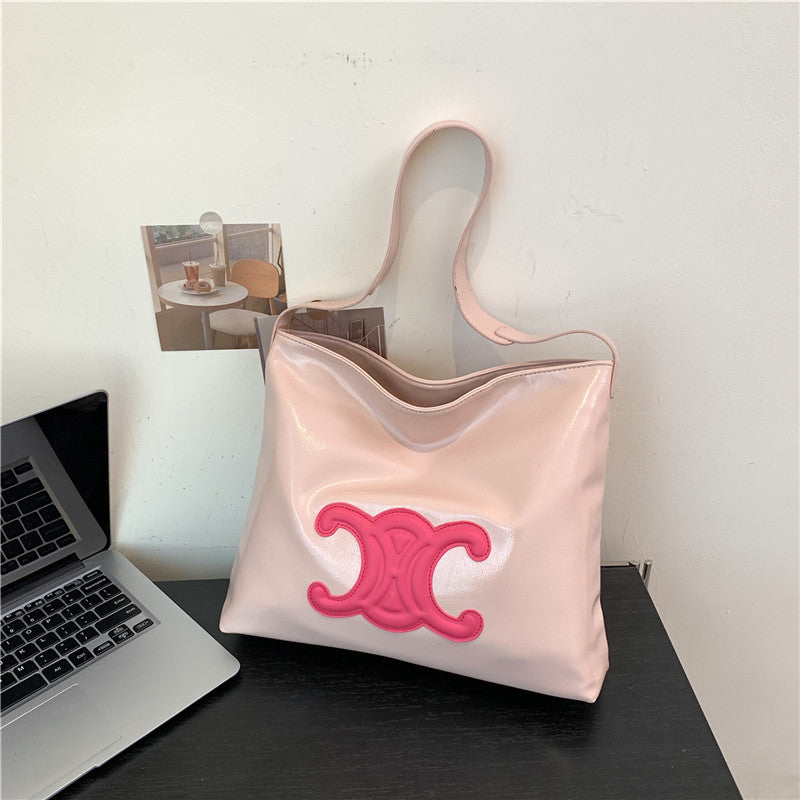 【小物】5色大容量ショルダーバッグF8177