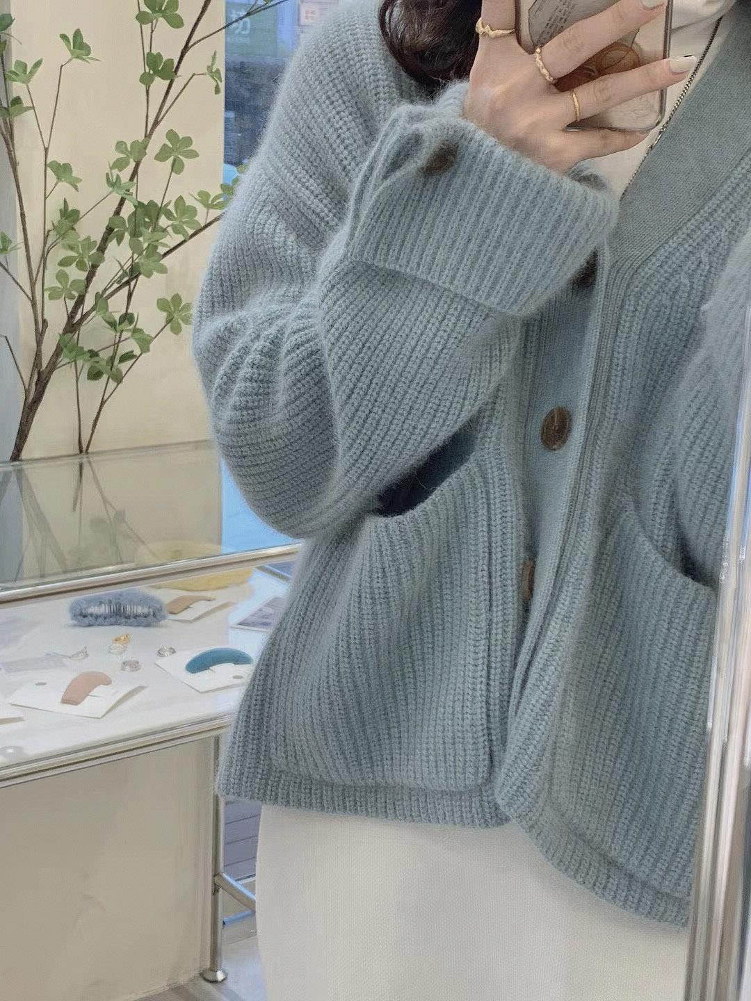 【outer】5色VネックニットカーディガンF8346