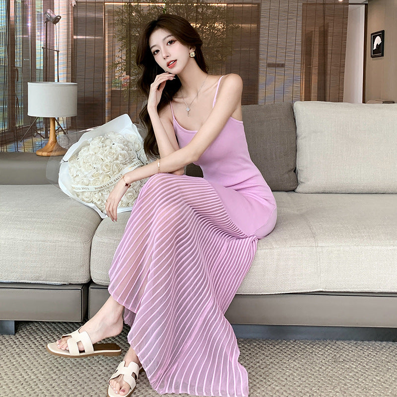 【dress】マーメイドニットキャミワンピースG22603