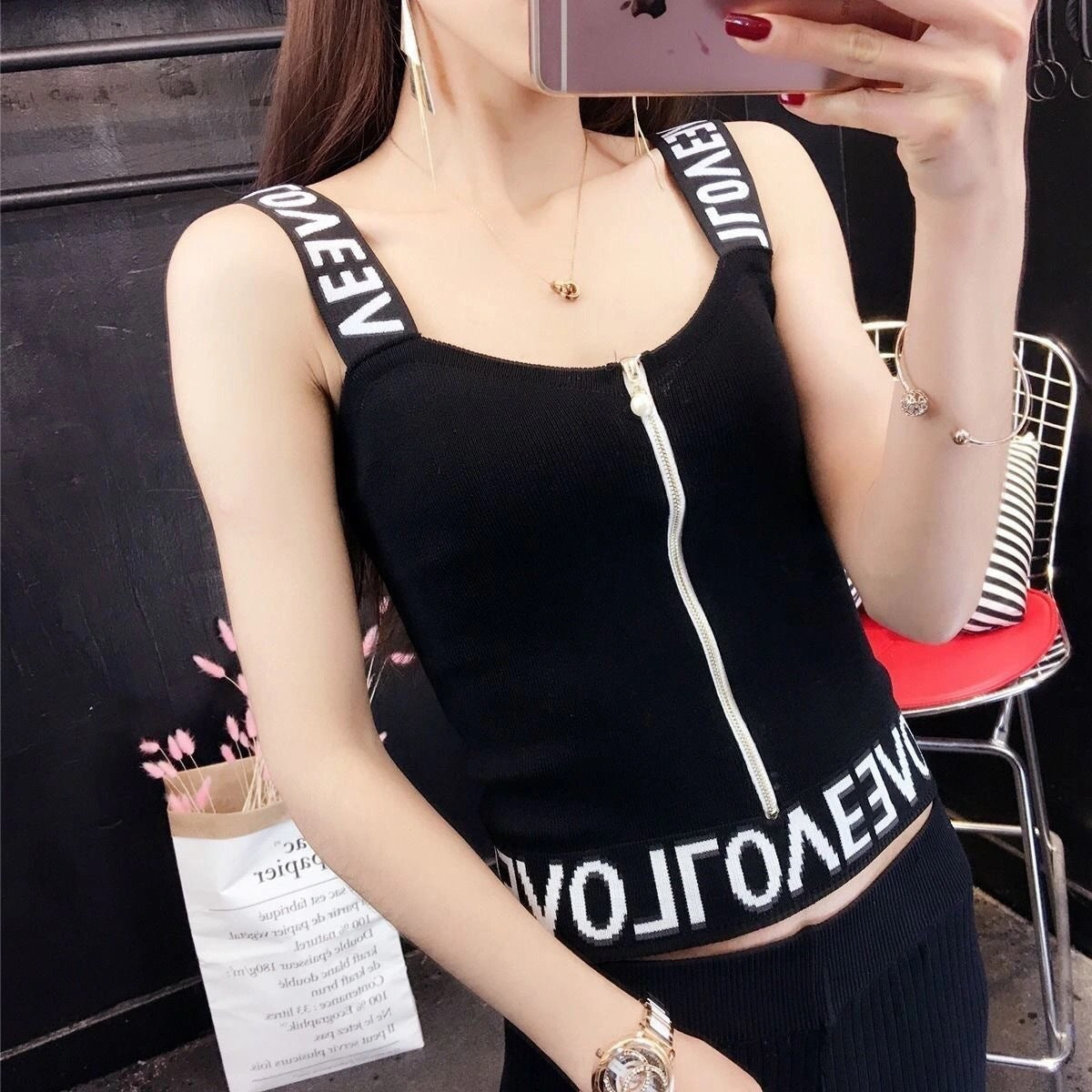 【tops】ニットキャミソールG22162