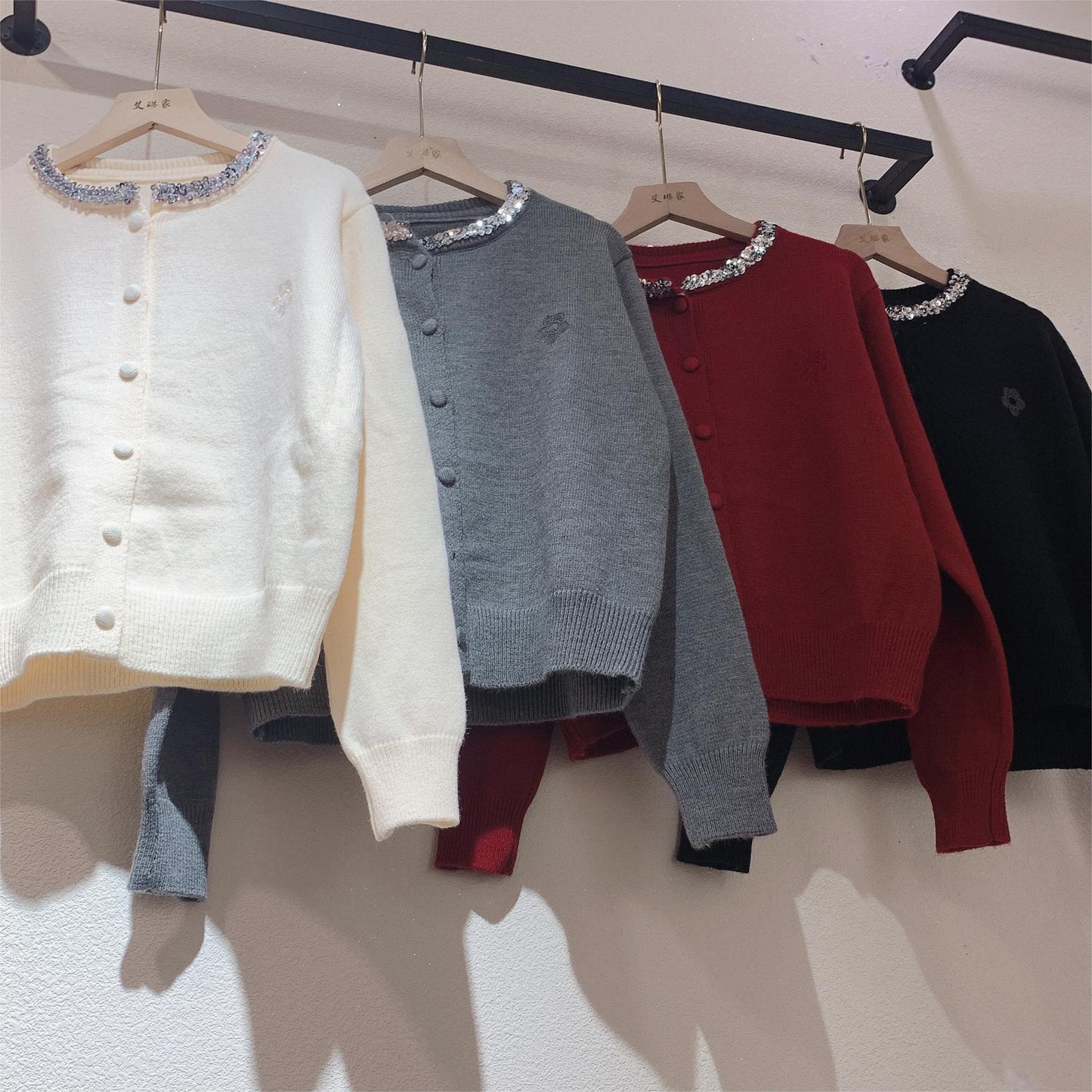 【outer】デザインニットカーディガンG23238