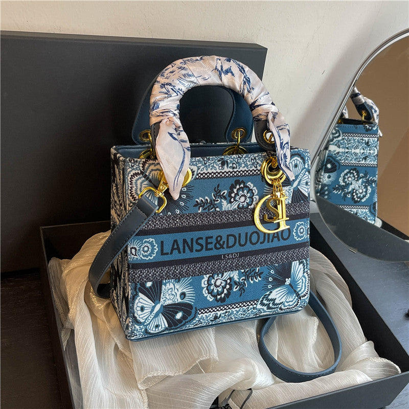 【小物】2way花柄バッグF7785