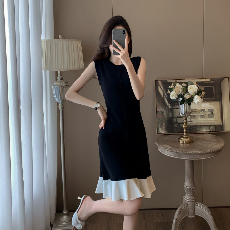 【dress】フリル体型カバーニットワンピースG21827