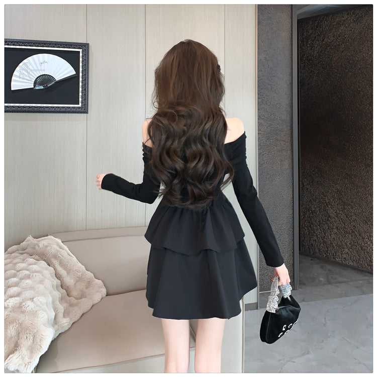 【dress】オフショルダー長袖デートワンピースG23286