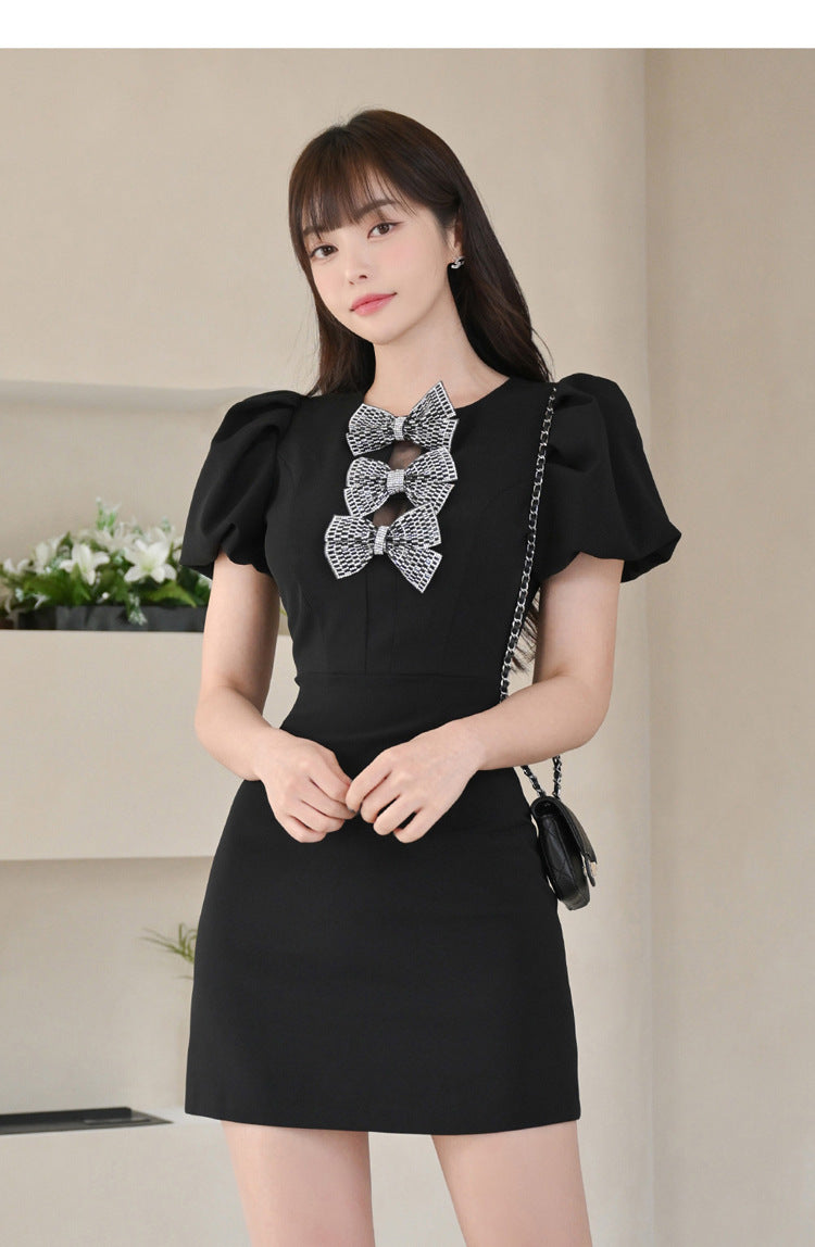 【dress】リボンパフスリーブデートワンピースG21685
