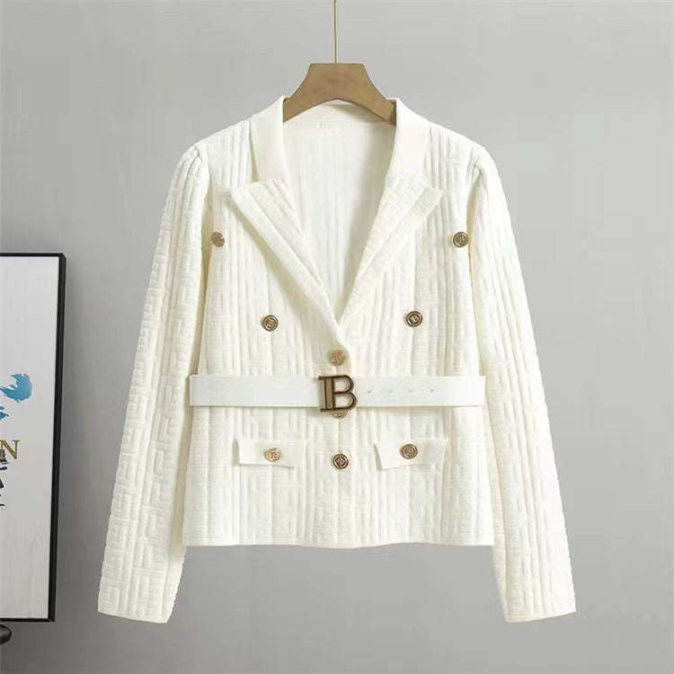 【outer】3色大きいラペルニットカーディガンF8230