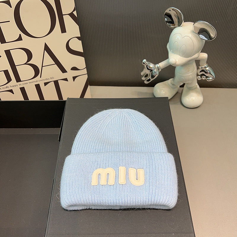 【小物】英字柄ニット帽子F8441