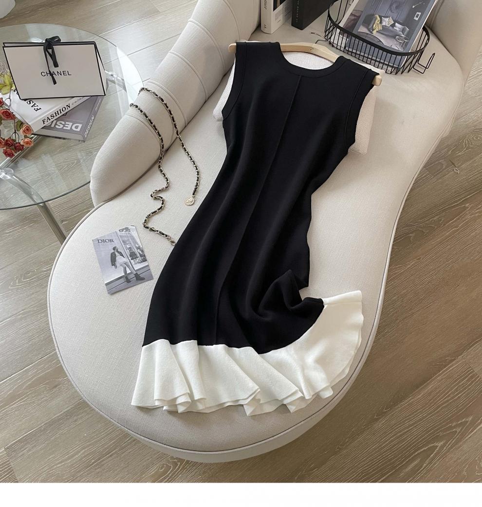 【dress】フリル体型カバーニットワンピースG21827