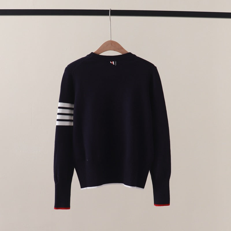 【tops】ラウンドネック長袖ニットセーターG23537