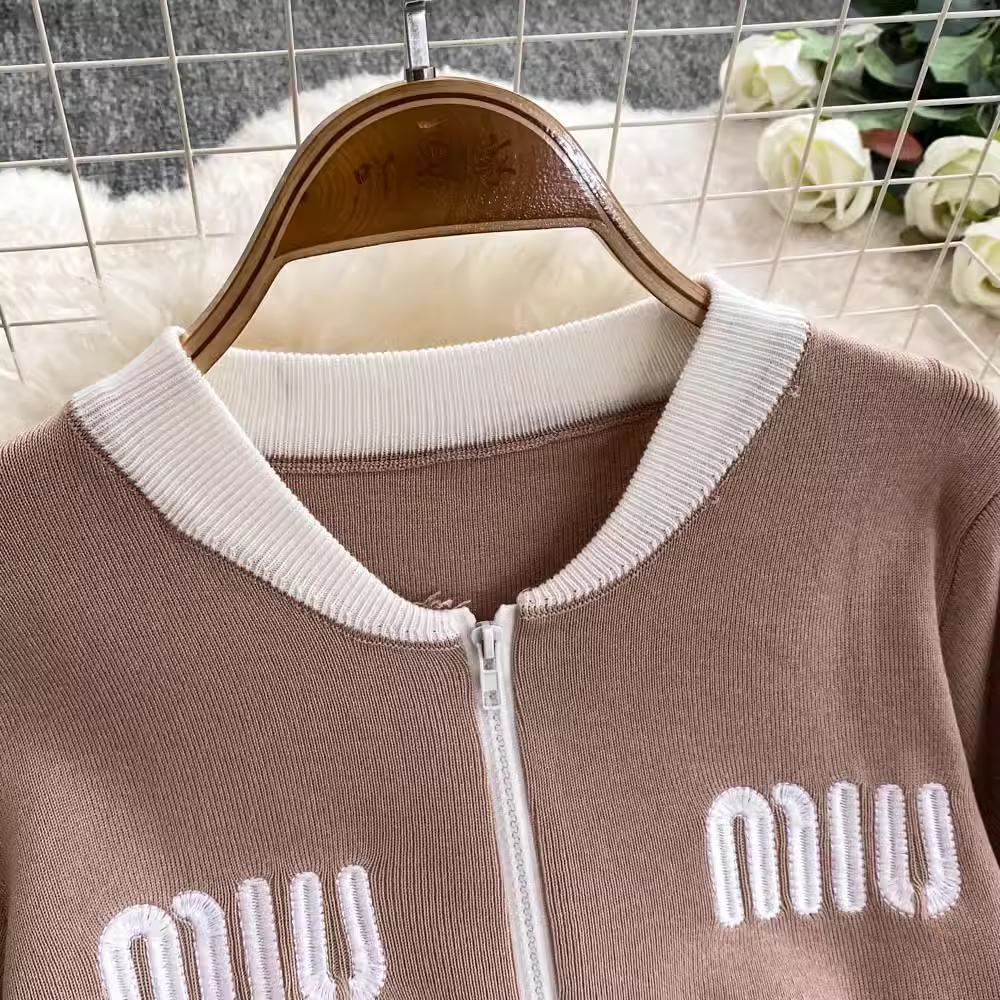 【set】ジップアップニット&ワイドパンツ  K0132