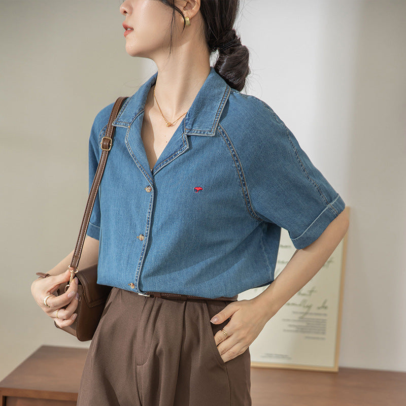 【tops】ファッションデニムブラウスG21947