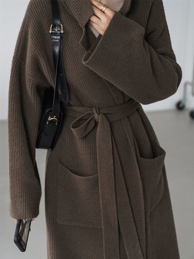 【outer】大きいラペルニットカーディガンF8323