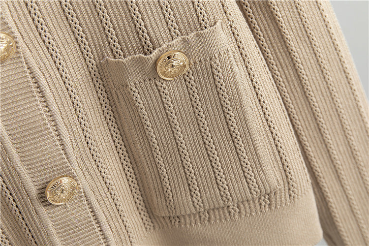 【set】長袖カーディガン＋タンクトップ+スカートニット3点セットF7951