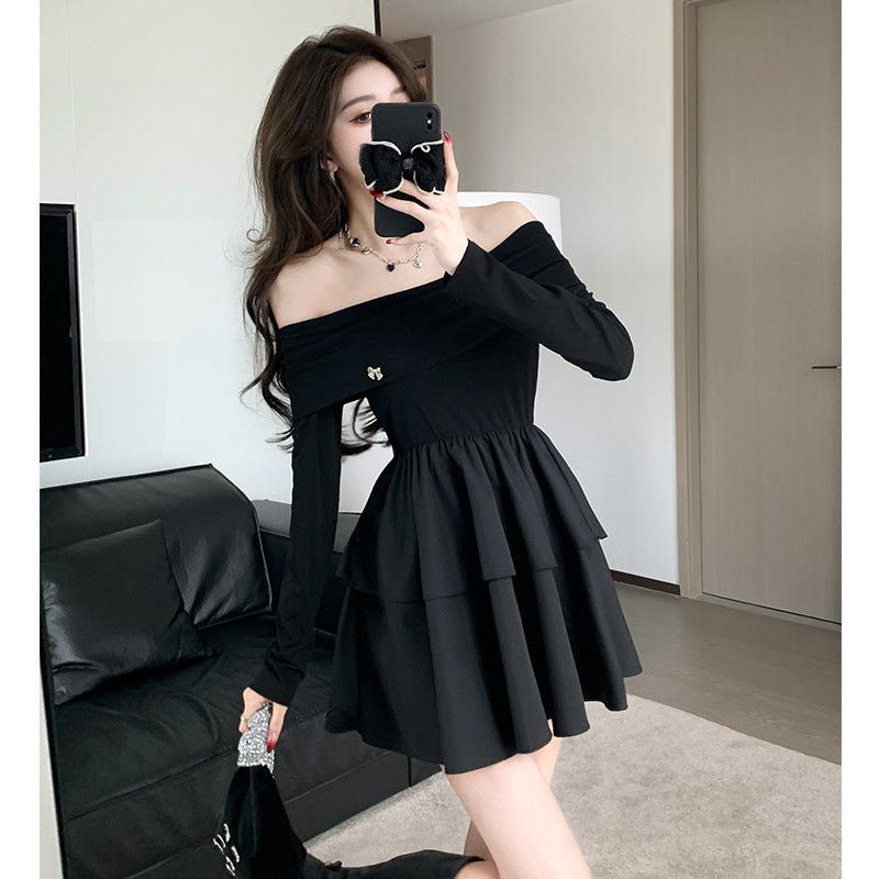 【dress】オフショルダー長袖デートワンピースG23286