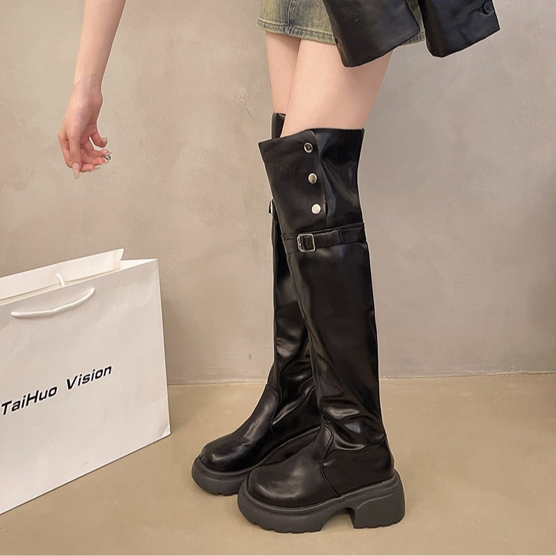 【shoes】3色厚底ブーツF8359