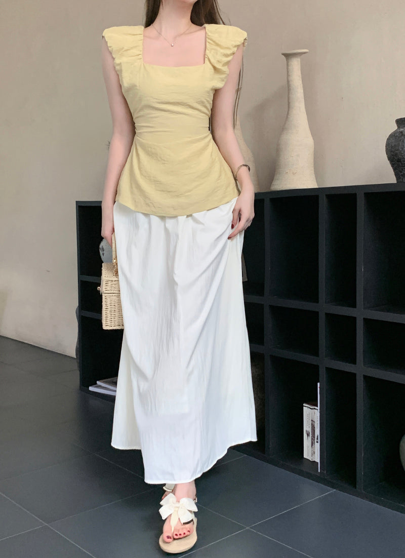 【tops】透かし彫りギャザーブラウスG22053