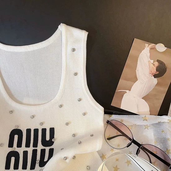 【tops】2色ニットキャミソール F7572