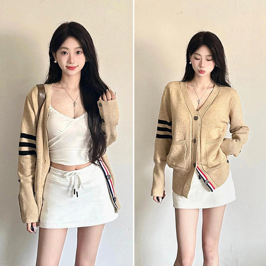 【outer】VネックニットカーディガンG23516