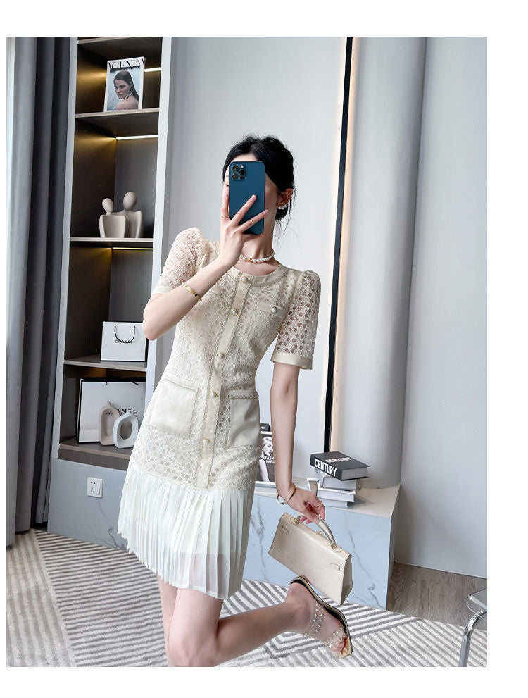 【dress】ファッションツイードデートワンピースG21693