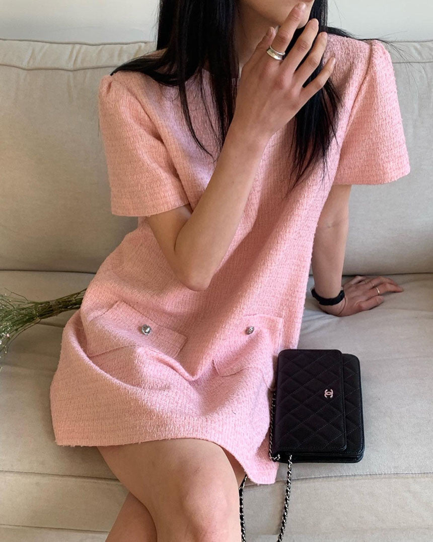 【dress】長袖ギャザーシャツワンピースF7907